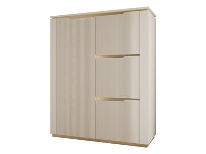 Komoda Hilafin 4D 106 cm Beige Sand + Guld