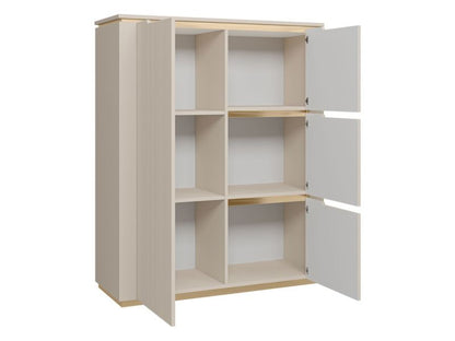 Komoda Hilafin 4D 106 cm Beige Sand + Guld