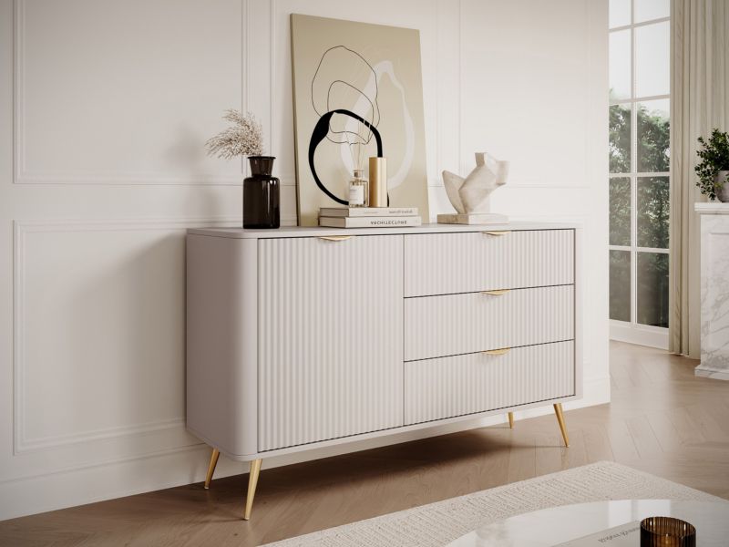 Kommode Lante 138 1D3S 139 cm Sandbeige