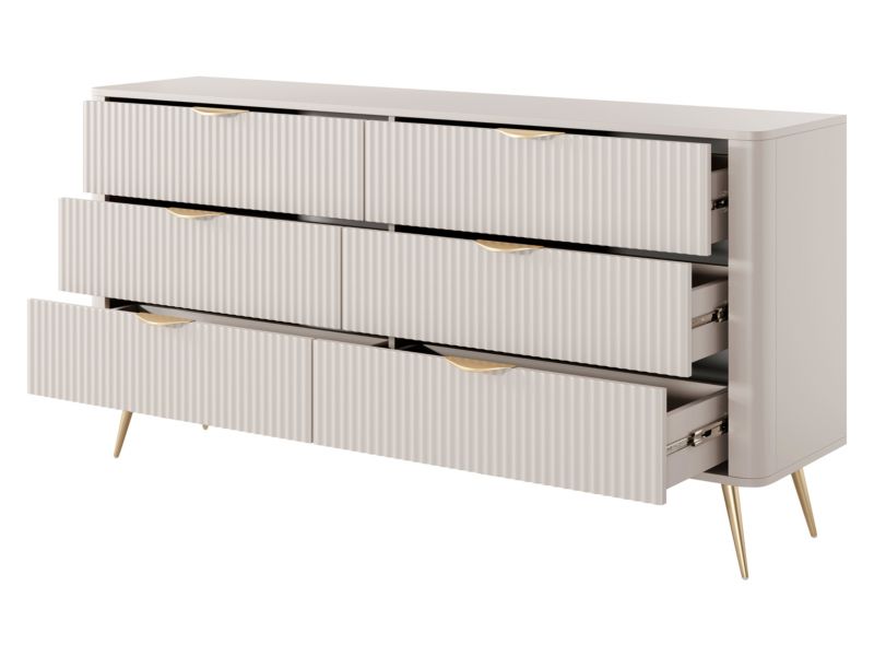 Kommode Lante 163 6S 164 cm Sandbeige