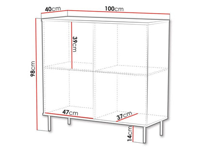 Komoda Leo 100 cm Kaszmir Push-to-Open 5903211493690