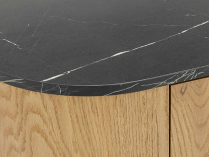 Kommode Lygrint 140 cm Eg Cremona / Hvid Marmor Guld
