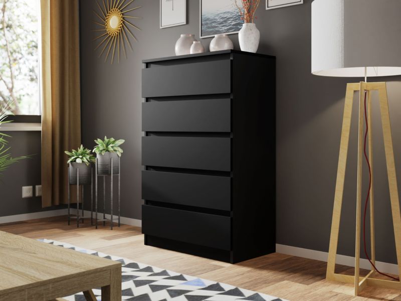 Komoda Malwa M5 70x40x112 cm Sort