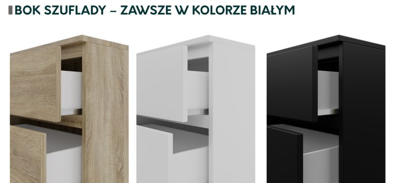 Komoda Malwa M5 70x40x112 cm Sort