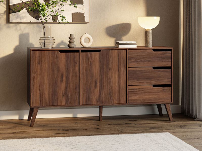 Komoda Nordelo 2D3S 160x80x40 cm Warmia Walnut