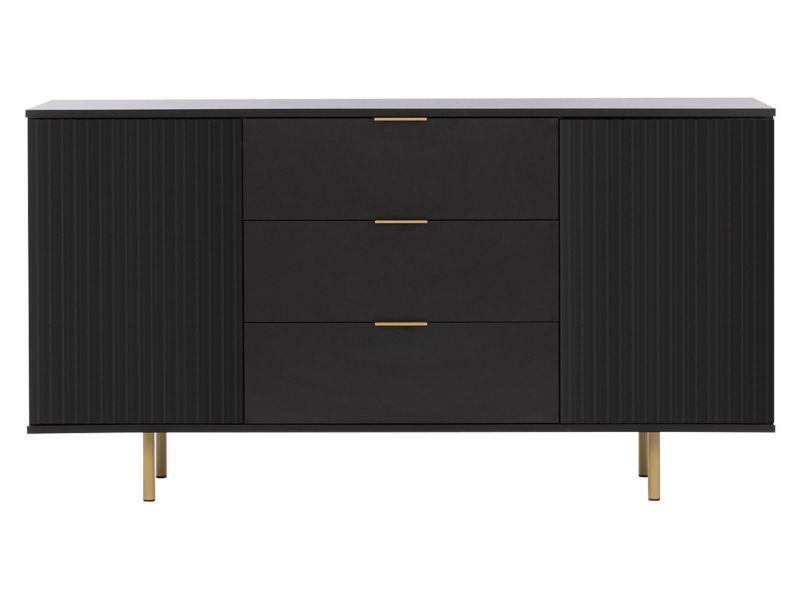 Kommode Nubia K2D3SZ Sort 150x41x80 cm