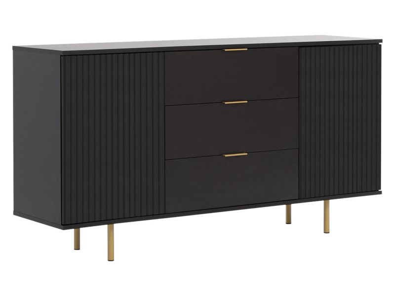 Kommode Nubia K2D3SZ Sort 150x41x80 cm