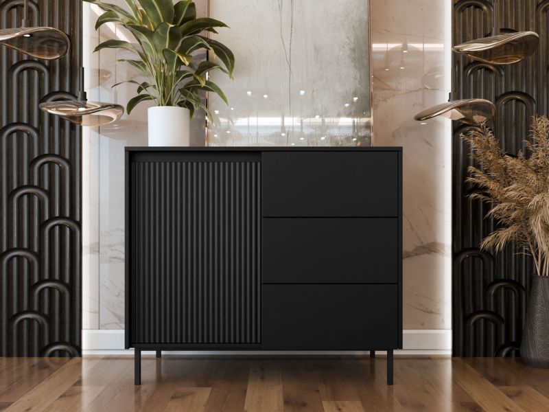 Komoda Ozmi 1D3SZ Sort 103x90x50 cm