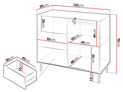 Komoda Ozmi 1D3SZ Sort 103x90x50 cm