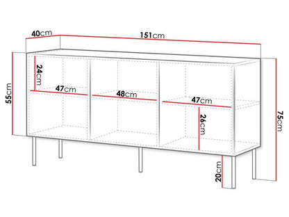 Komoda Palazzo Bis 150 3D Sort 1 stk.
