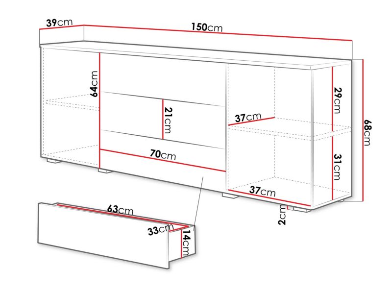 Kommode Paris 150 cm Wotan