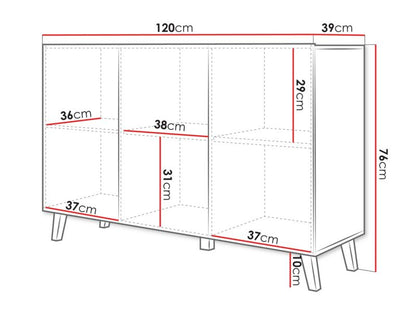 Komoda Phuket 120 cm Sort Grafit