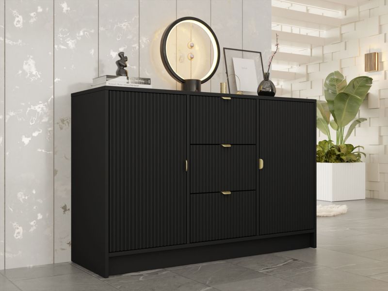 Komoda Tireno 2D3SZ 118x40x75 cm Sort Molet