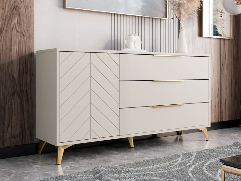 Komoda Xylix 1D3SZ 154 cm Beige Sand