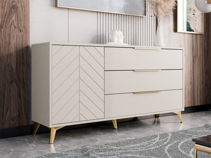 Komoda Xylix 1D3SZ 154 cm Beige Sand