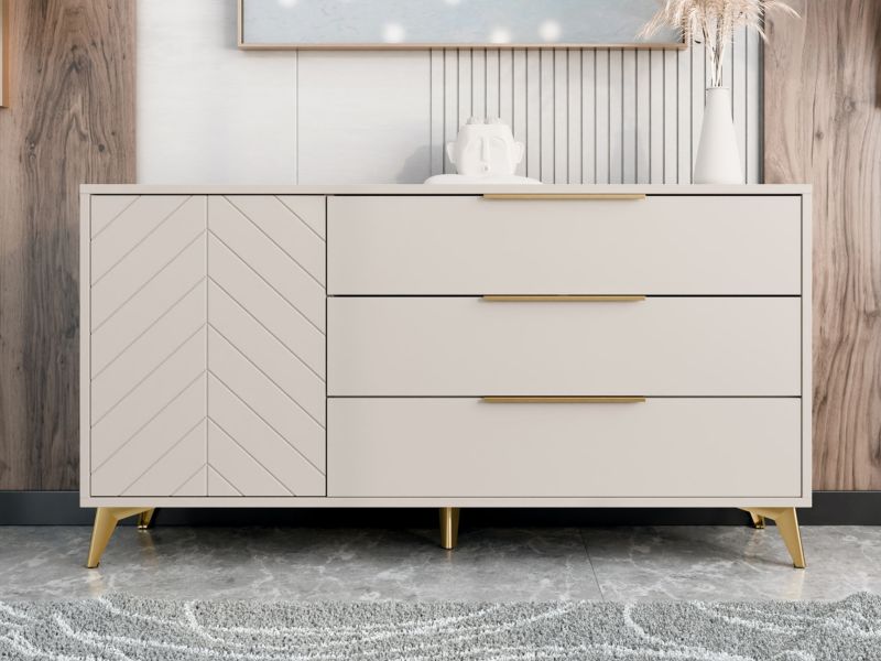 Komoda Xylix 1D3SZ 154 cm Beige Sand