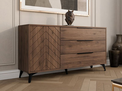 Kommode Xylix 1D3SZ 154x80x40 cm Okapi Valnød