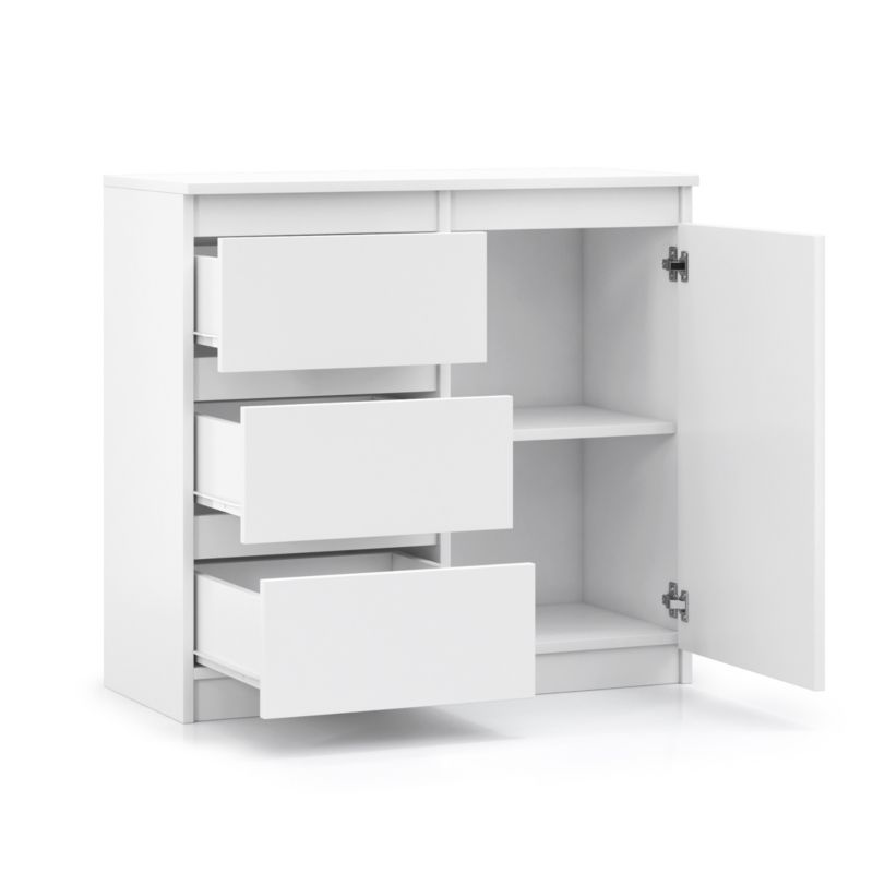 Komoda Natalia 80 cm Hvid RTV med Skuffer og Låger