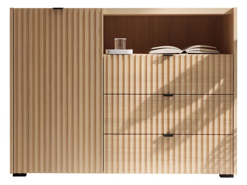 Kommoden Cyliza 106 cm Hvid Egetræ Vicenza