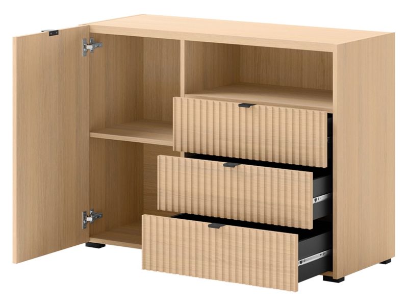 Kommoden Cyliza 106 cm Hvid Egetræ Vicenza