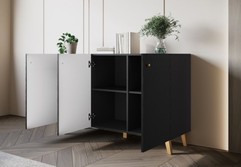 Komoda RTV LOKET S 120 cm Sort MDF Mønster M10