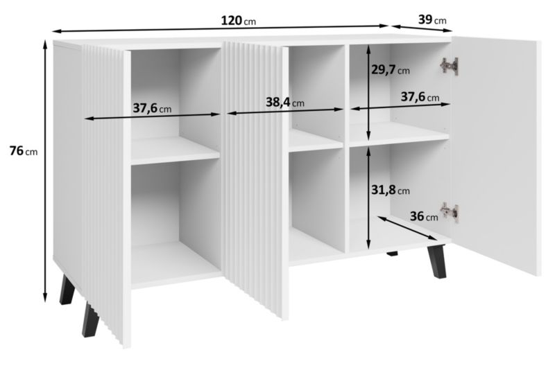 Komoda RTV LOKET S 120 cm Sort MDF Mønster M10