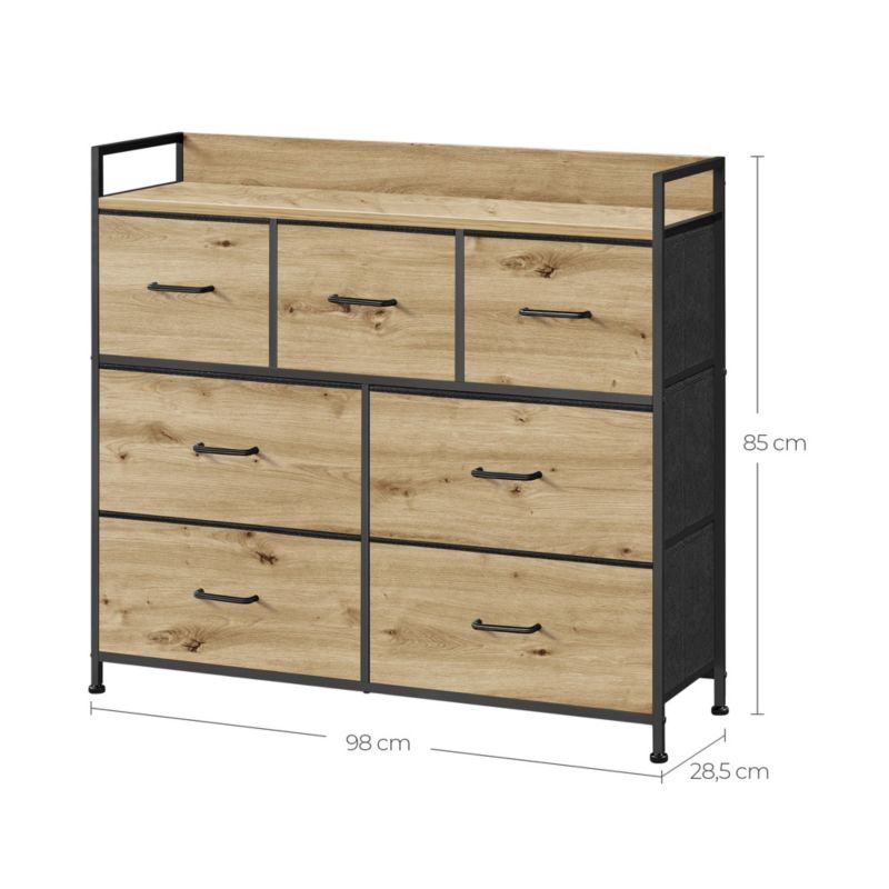 Komoda Songmics 98 cm Dąb Artisan