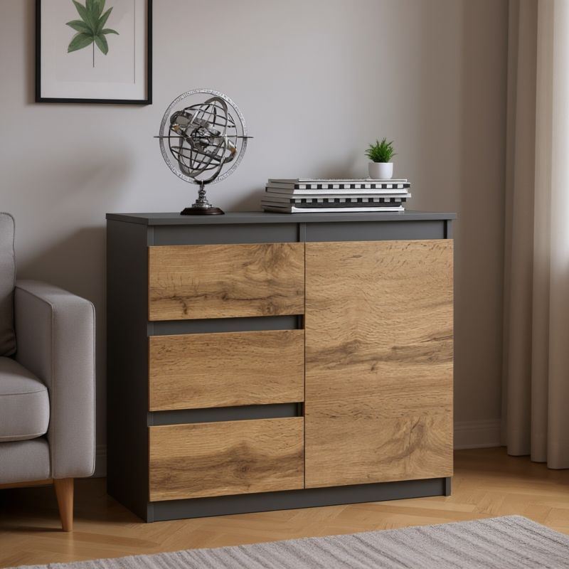 Kommodeskab Natalia 80 cm Grafit Eg Wotan