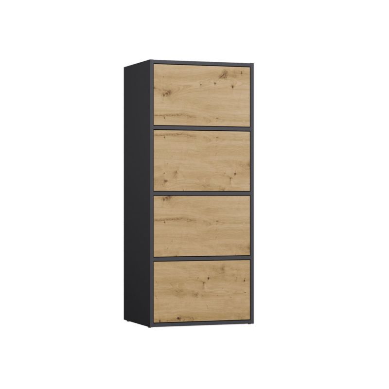 Komoda ALMA 119 cm Antracyt Artisan 4 Døre