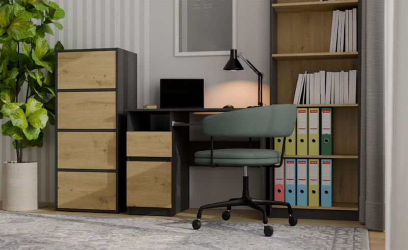 Komoda ALMA 119 cm Antracyt Artisan 4 Døre