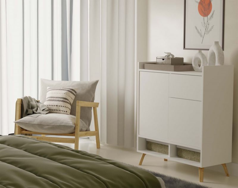 Komode Colin 80x92x35 cm Hvid Mat