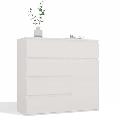 Komoda Malwa 1D5S 100x40x93 cm Hvid Mat