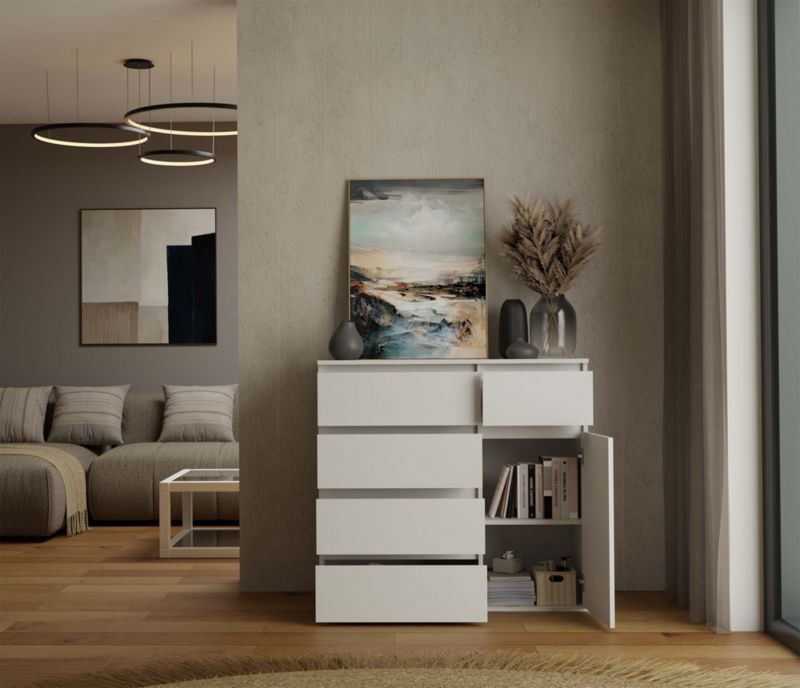 Komoda Malwa 1D5S 100x40x93 cm Hvid Mat