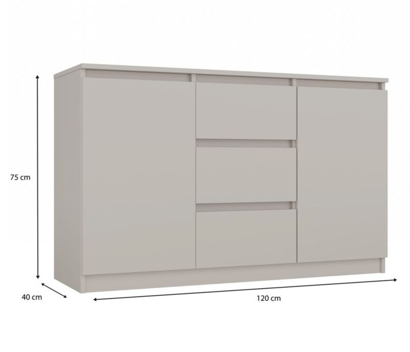 Komoda Malwa 2D3S Kaszmir 120x40x75 cm