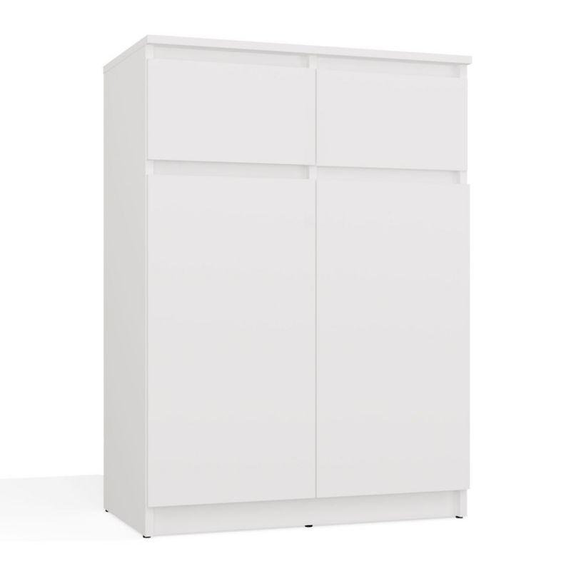 Komoda Malwa 2DD2S 2 Døre 2 Skuffer Hvid 39,5x97x70 cm