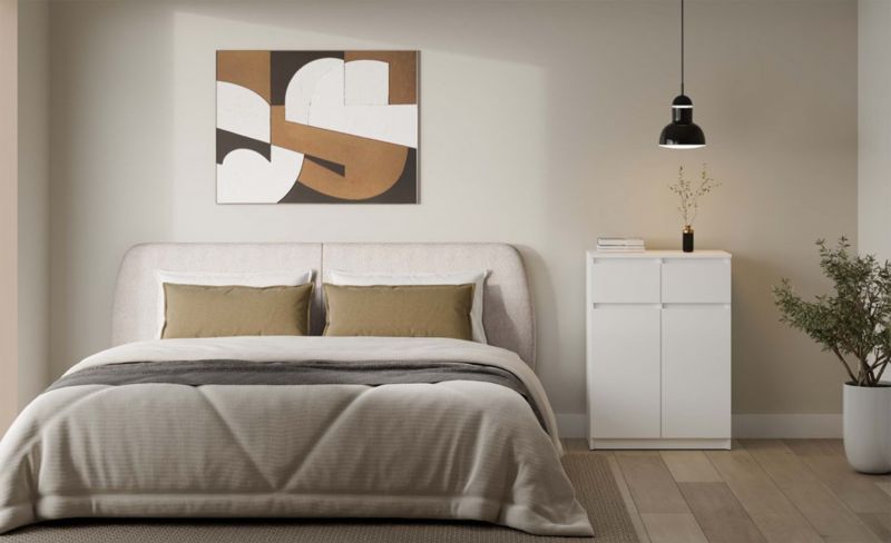 Komoda Malwa 2DD2S 2 Døre 2 Skuffer Hvid 39,5x97x70 cm