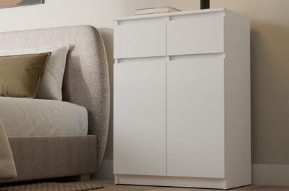 Komoda Malwa 2DD2S 2 Døre 2 Skuffer Hvid 39,5x97x70 cm