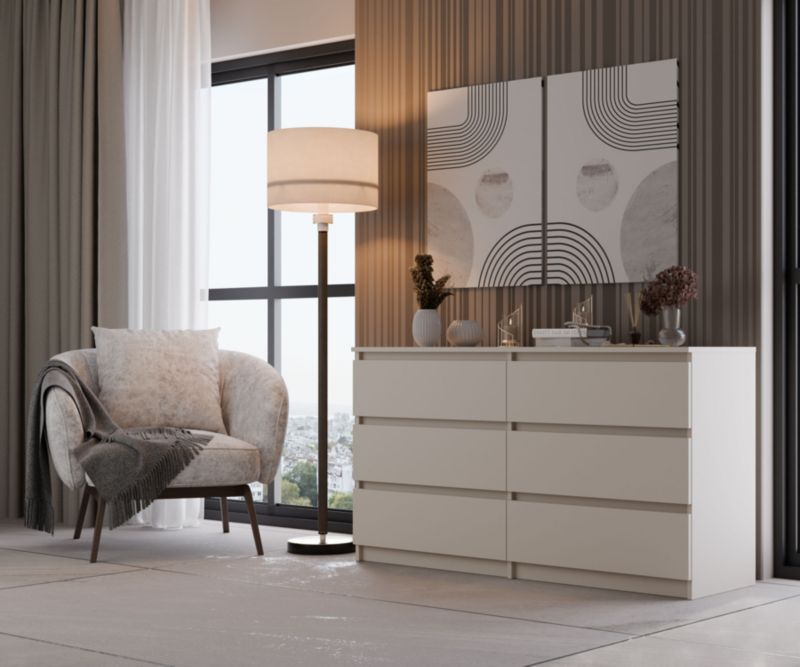 Kommode Malwa M6 140 Kaszmir Beige 40x138x75 cm