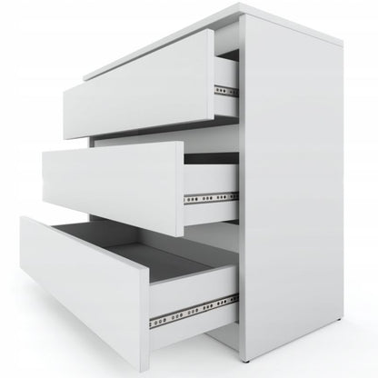 Kommode Med 3 Skuffer 80x33,5x71,5 cm Hvid Mat