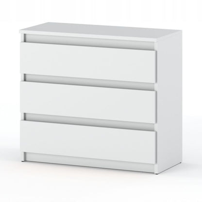 Kommode Med 3 Skuffer 80x33,5x71,5 cm Hvid Mat