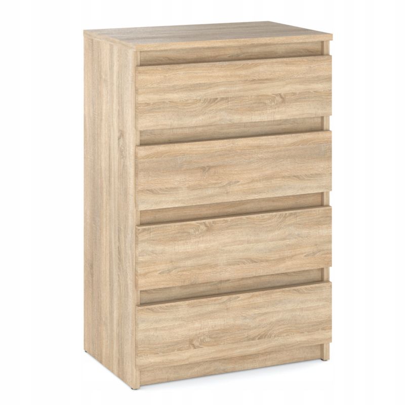 Kommode med 4 Skuffer 60x33,5x92,5 cm Eg Sonoma