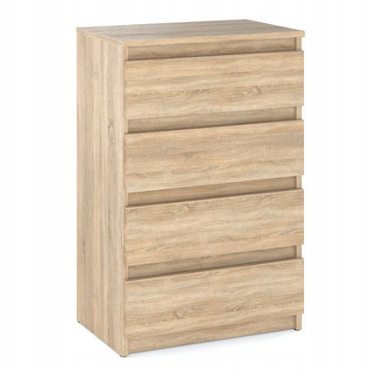 Kommode med 4 Skuffer 60x33,5x92,5 cm Eg Sonoma