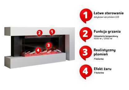 Kommode med pejs MIRJAN 24 Haga 120 cm Kashmir