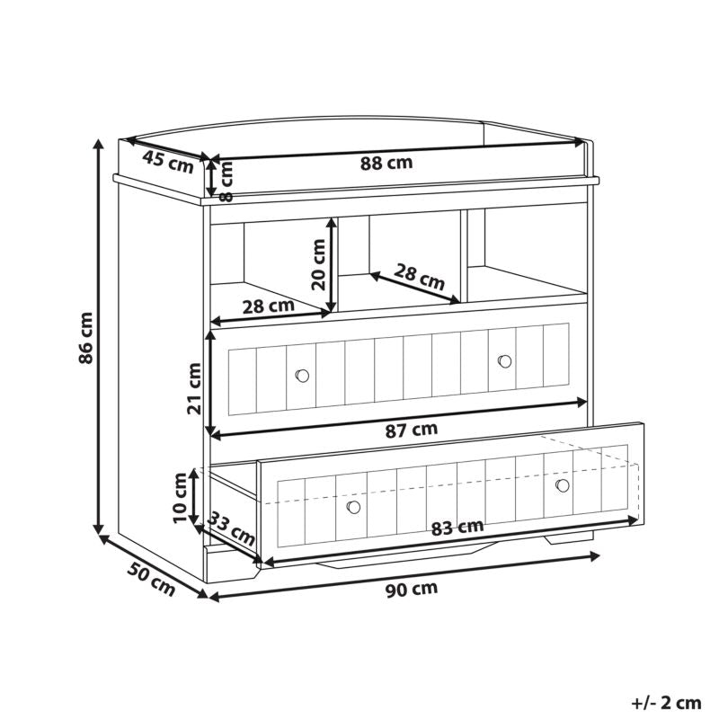 Kommode med Stel Bord Virden Hvid 90x50x86 cm