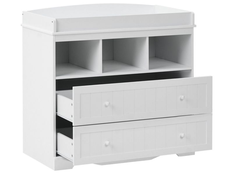 Kommode med Stel Bord Virden Hvid 90x50x86 cm