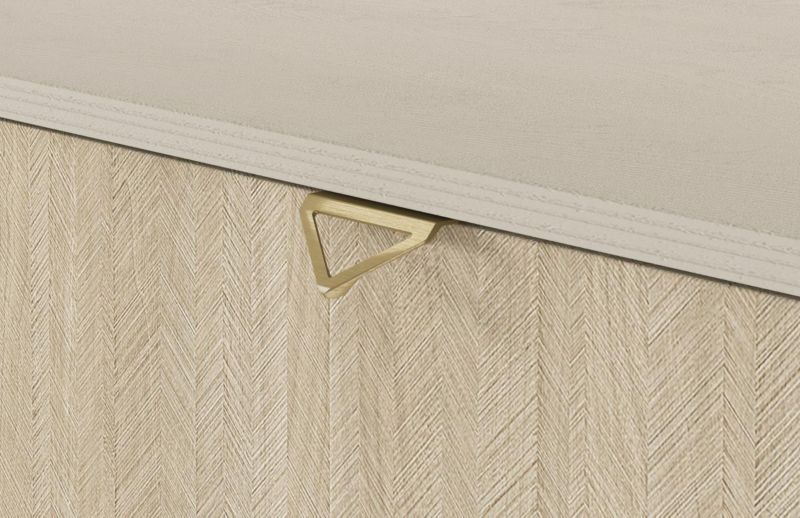 Kommode med skuffer Bettso Firr 106 cm sandbeige skandinavisk sildebensmønster 1 stk.