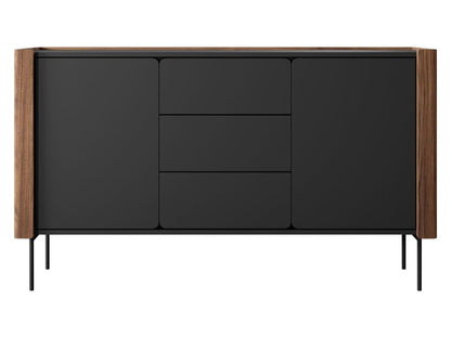 Komoda med Skuffer Wrap KSZ141 Valnød/Varmia Sort 142 cm