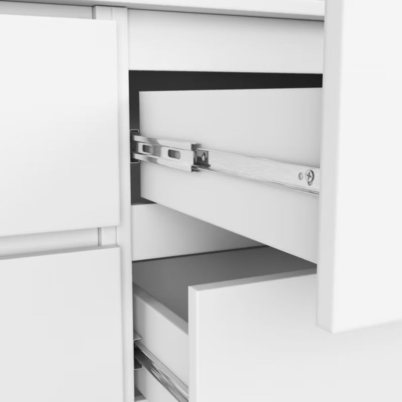 Komode K120 120x40x55 cm 4 Skuffer Hvid Mat