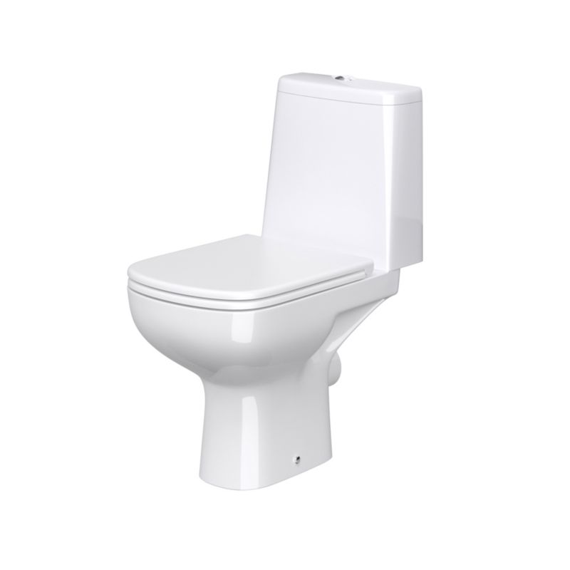 Kompakt WC Uden Kant 64,5x36x78 cm Hvid med Lyddæmpet Sæde