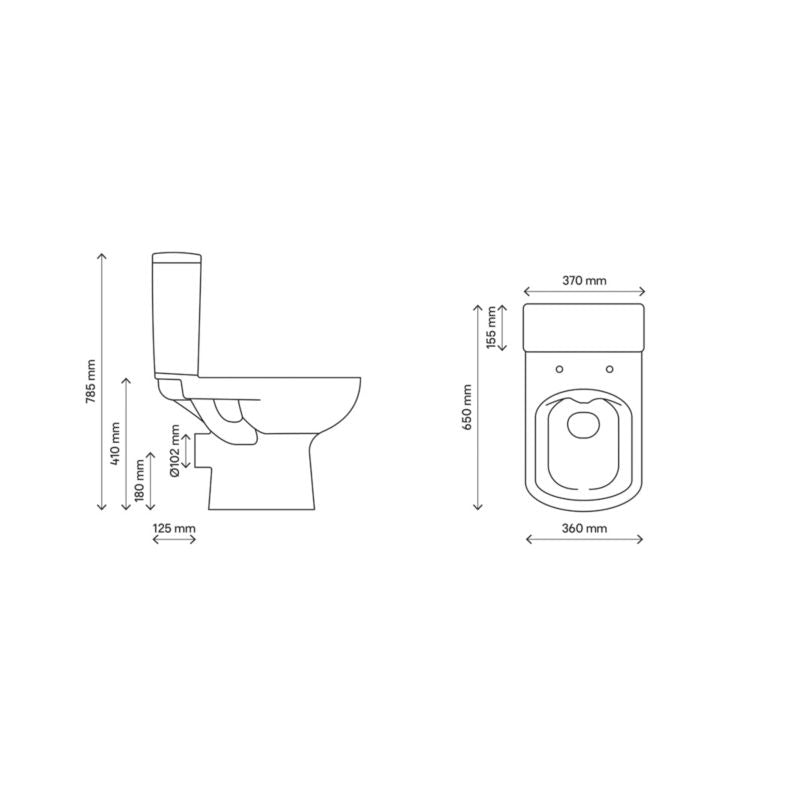 Kompakt WC Cersanit Seno rimless med 3/5 l skyl og soft-close sæde
